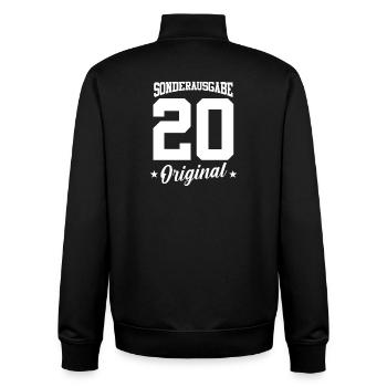 20 Geburtstag - Unisex Organic Zip Sweatshirt von Stanley/Stella - Schwarz - Hinten - AI Model Male 185 light (185cm)