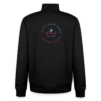 Ich bin schon wieder im Inselfieber Mallorca - Unisex Organic Zip Sweatshirt von Stanley/Stella - Schwarz - Hinten - AI Model Male 185 light (185cm)