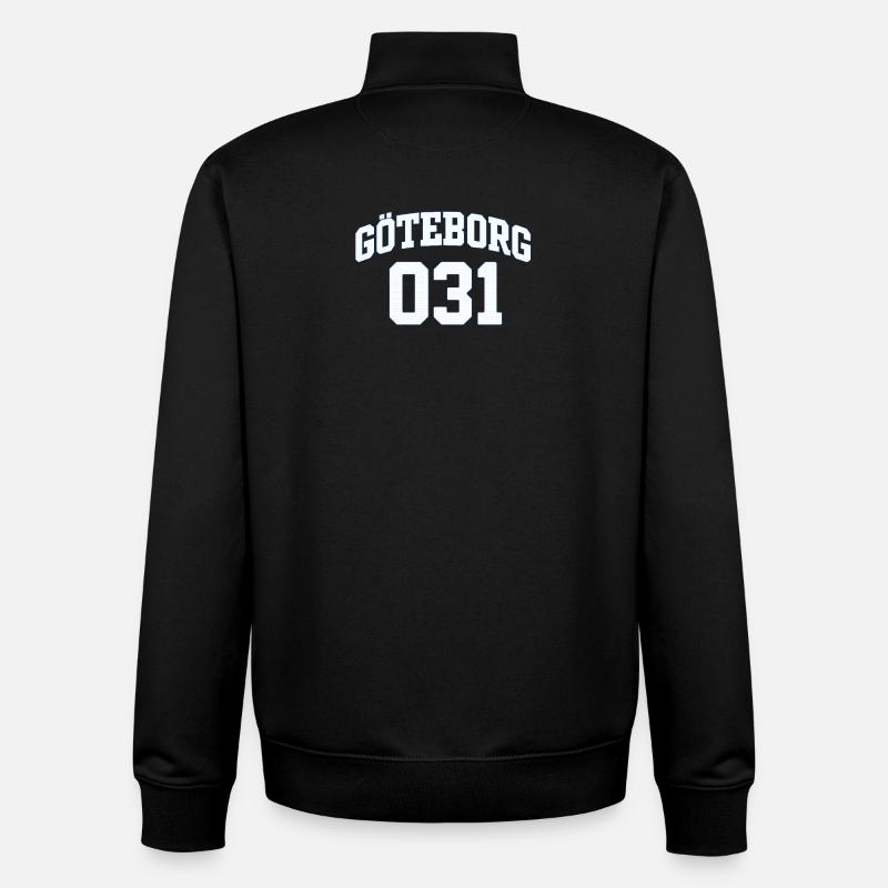 Göteborg, 031 Trikot - Unisex Organic Zip Sweatshirt von Stanley/Stella - Schwarz