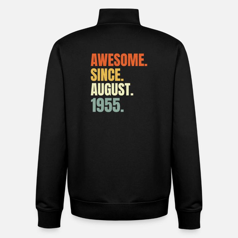 awesome since august 1955 birthday - Unisex Organic Zip Sweatshirt von Stanley/Stella - Schwarz