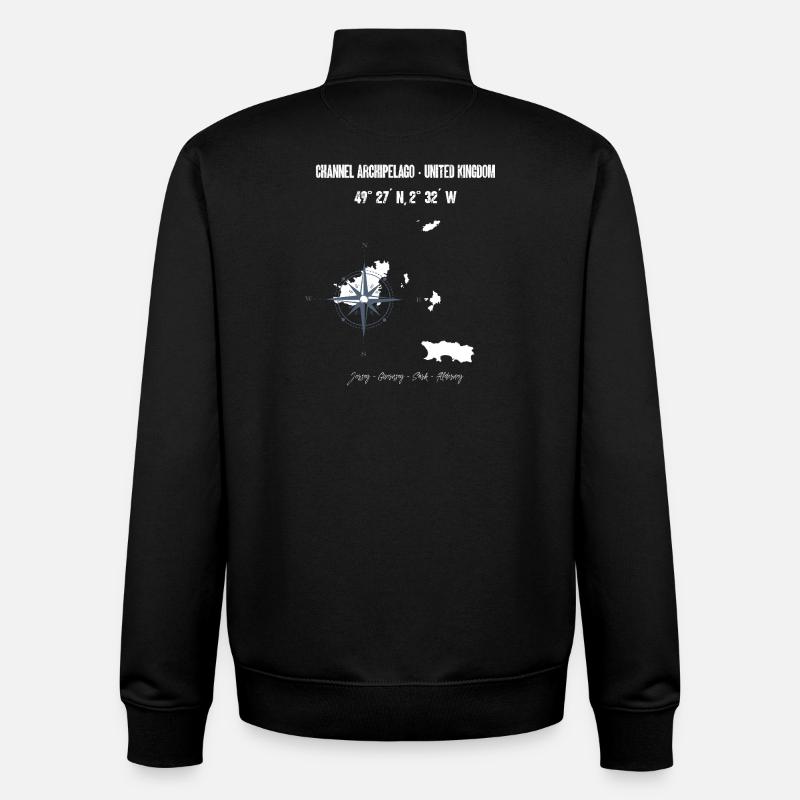 Channel Islands Map Design - Unisex Organic Zip Sweatshirt by Stanley/Stella - black