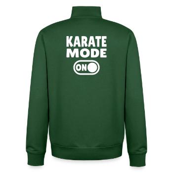 Karate Mode ON – Motivation for Martial Artists - Unisex Organic Zip Sweatshirt by Stanley/Stella - bottle green - Back - AI Model Male 185 dark (185cm)