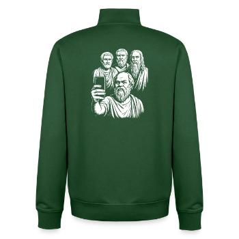 Philosophes grecs antiques Selfie - Sweat zippé unisexe en coton bio Stanley/Stella - vert bouteille - Dos - AI Model Male 185 dark (185cm)