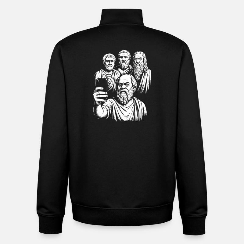 Philosophes grecs antiques Selfie - Sweat zippé unisexe en coton bio Stanley/Stella - noir