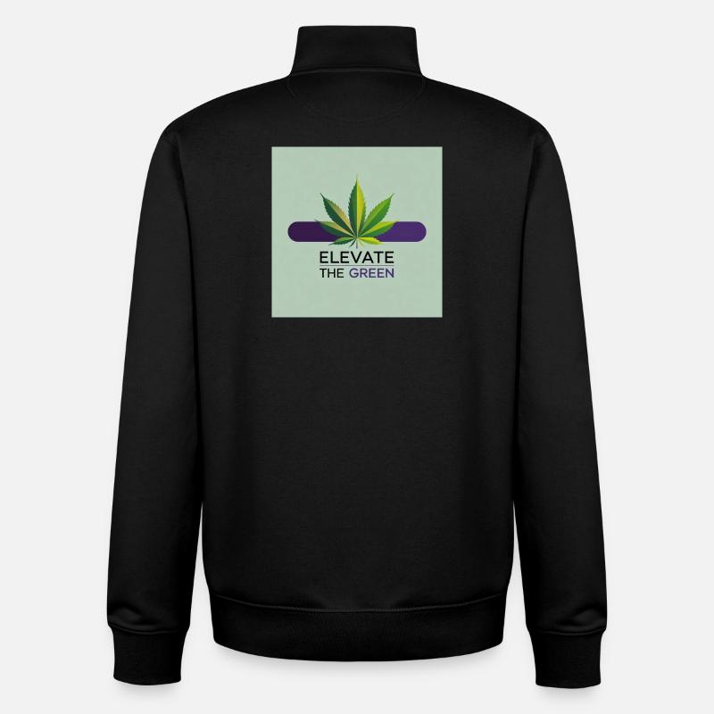 Elevate The Green Cannabis Leaf - Unisex Organic Zip Sweatshirt von Stanley/Stella - Schwarz
