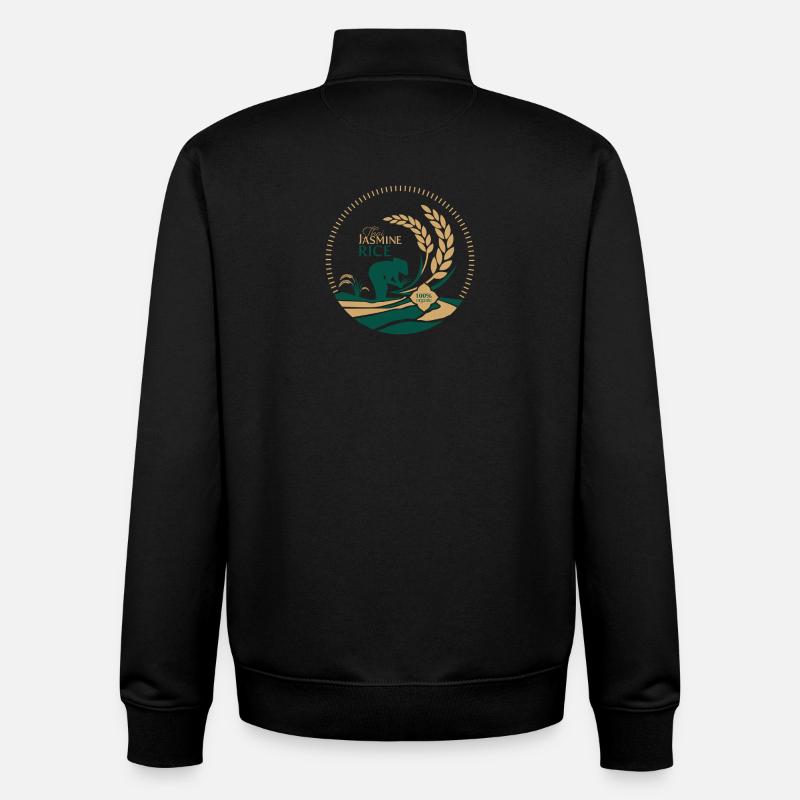Thai Jasmine Rice Logo Organic - Unisex Organic Zip Sweatshirt by Stanley/Stella - black