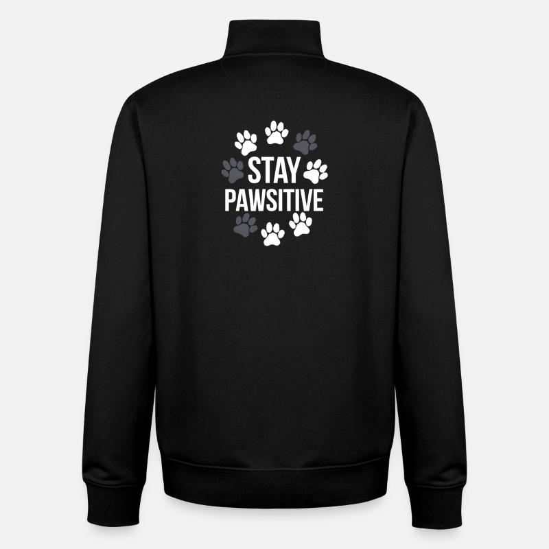 T-shirt Stay Pawsitive Pawprints - Sweat zippé unisexe en coton bio Stanley/Stella - noir