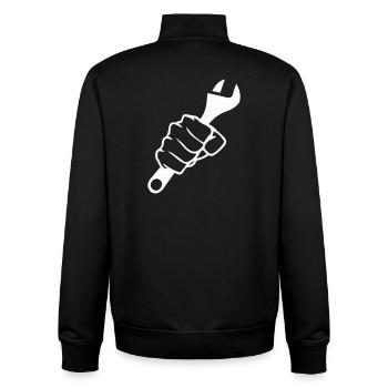 Fäuste und Schrauber Kraft - Unisex Organic Zip Sweatshirt von Stanley/Stella - Schwarz - Hinten - AI Model Male 185 light (185cm)