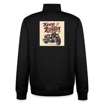 Keep it Rollin’ – Minimalist Typography - Unisex Organic Zip Sweatshirt von Stanley/Stella - Schwarz - Hinten - AI Model Male 185 light (185cm)