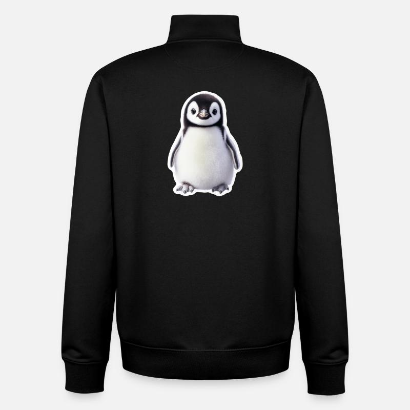 Pingouin - Sweat zippé unisexe en coton bio Stanley/Stella - noir