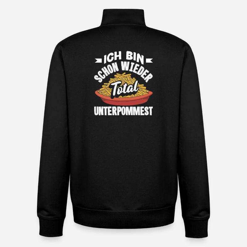 Totally underpommest encore une fois – blague sur les frites - Sweat zippé unisexe en coton bio Stanley/Stella - noir