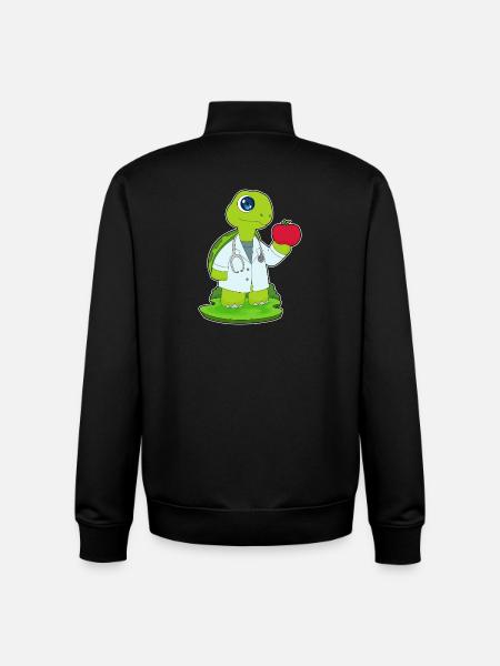 Turtle Doctor Stethoscope - Unisex Organic Zip Sweatshirt by Stanley/Stella - black