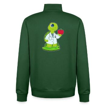 Stéthoscope Turtle Doctor - Sweat zippé unisexe en coton bio Stanley/Stella - vert bouteille - Dos - AI Model Male 185 dark (185cm)