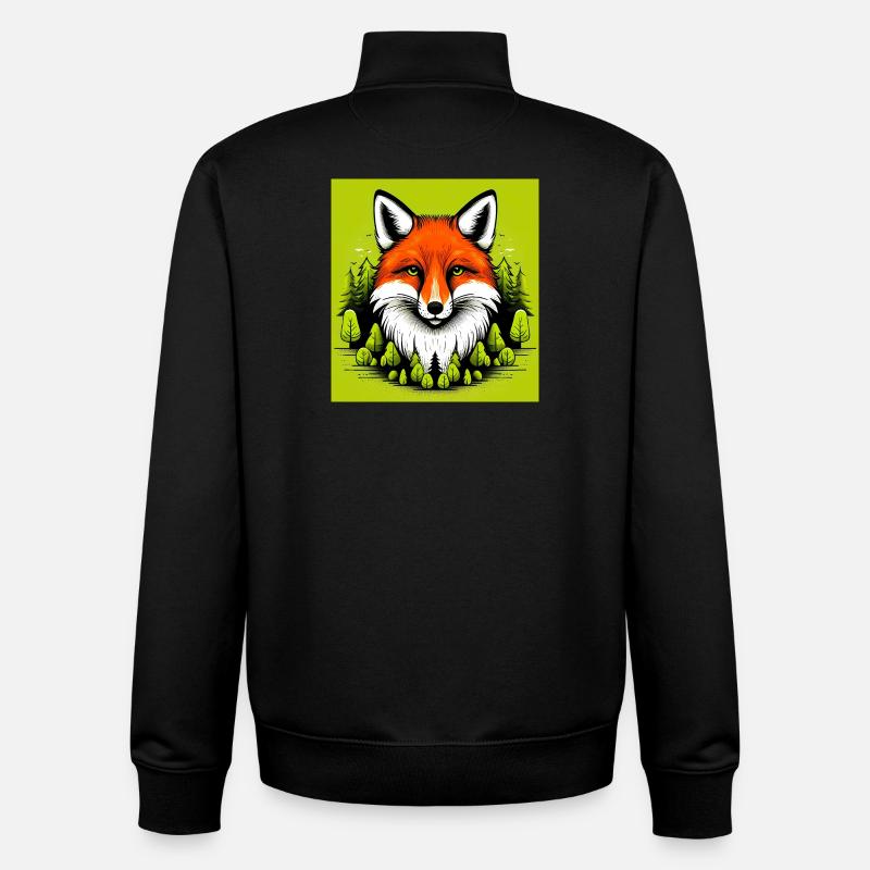 fox - Unisex Organic Zip Sweatshirt by Stanley/Stella - black