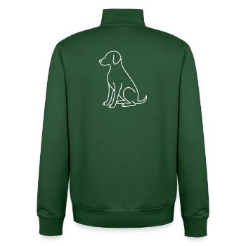 Croquis de chien assis – Motif animalier - Sweat zippé unisexe en coton bio Stanley/Stella - vert bouteille - Dos - AI Model Male 185 dark (185cm)