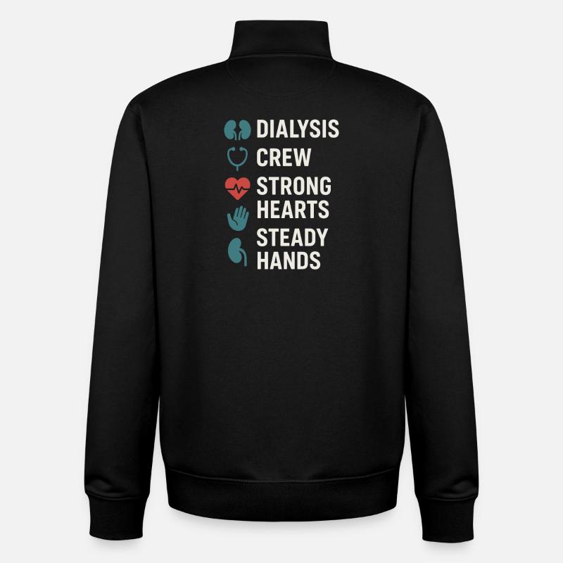 Dialyse, infirmière, technicien, soins rénaux, néphrologie - Sweat zippé unisexe en coton bio Stanley/Stella - noir