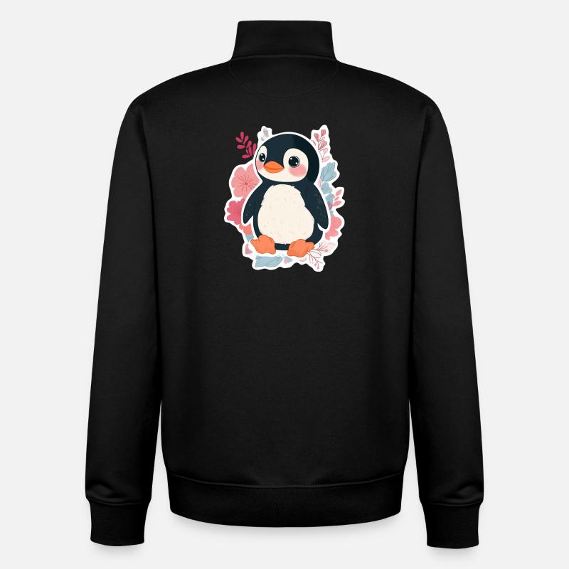 Pingouin - Sweat zippé unisexe en coton bio Stanley/Stella - noir