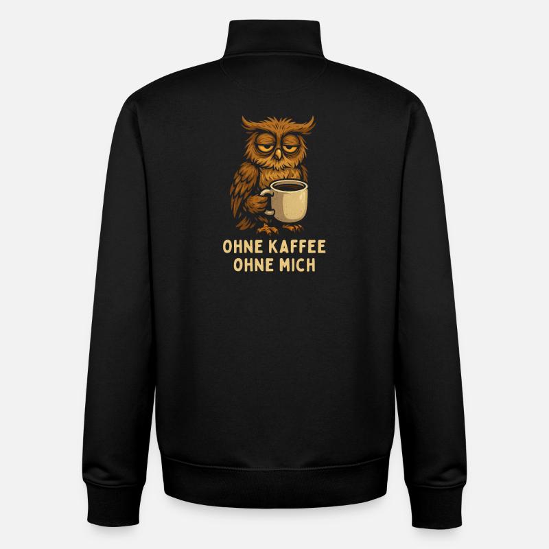 Nickernde Eule mit Kaffee - Unisex Organic Zip Sweatshirt von Stanley/Stella - Schwarz