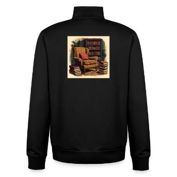Cozy Reading Chair - Unisex Organic Zip Sweatshirt von Stanley/Stella - Schwarz - Hinten - AI Model Male 185 light (185cm)