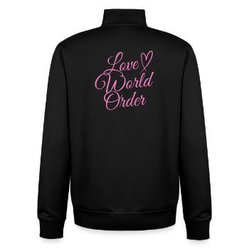 Love World Rider - Unisex Organic Zip Sweatshirt by Stanley/Stella - black - Back - AI Model Male 185 light (185cm)