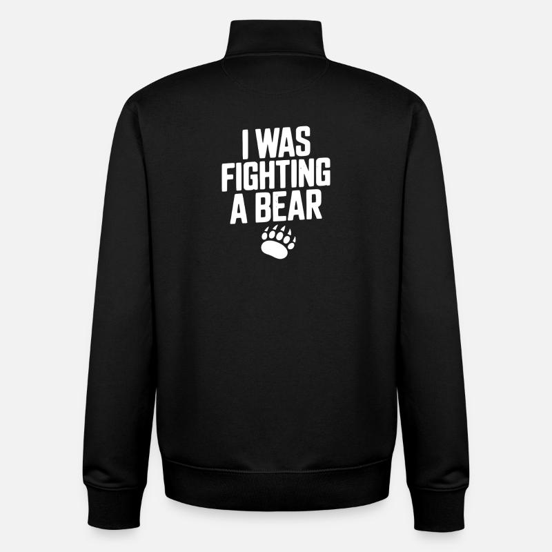 Je combattais un ours - Sweat zippé unisexe en coton bio Stanley/Stella - noir