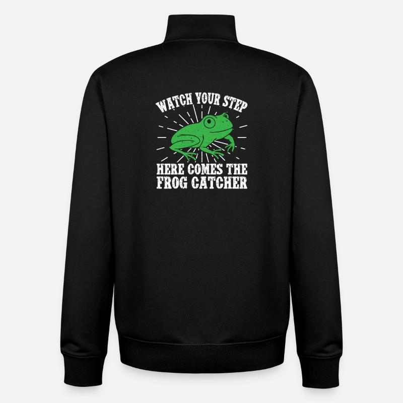 Frog Catcher Watch Your Step Frog - Unisex Organic Zip Sweatshirt von Stanley/Stella - Schwarz