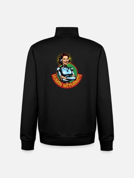 Human Radiant Retro Mechanics - Unisex Organic Zip Sweatshirt by Stanley/Stella - black