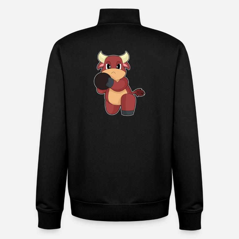 Bull Bowling Bowling Ball - Unisex Organic Zip Sweatshirt by Stanley/Stella - black