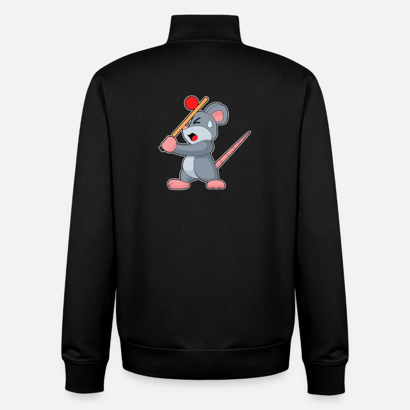 Maus Cricket Cricketschläger - Unisex Organic Zip Sweatshirt von Stanley/Stella - Schwarz