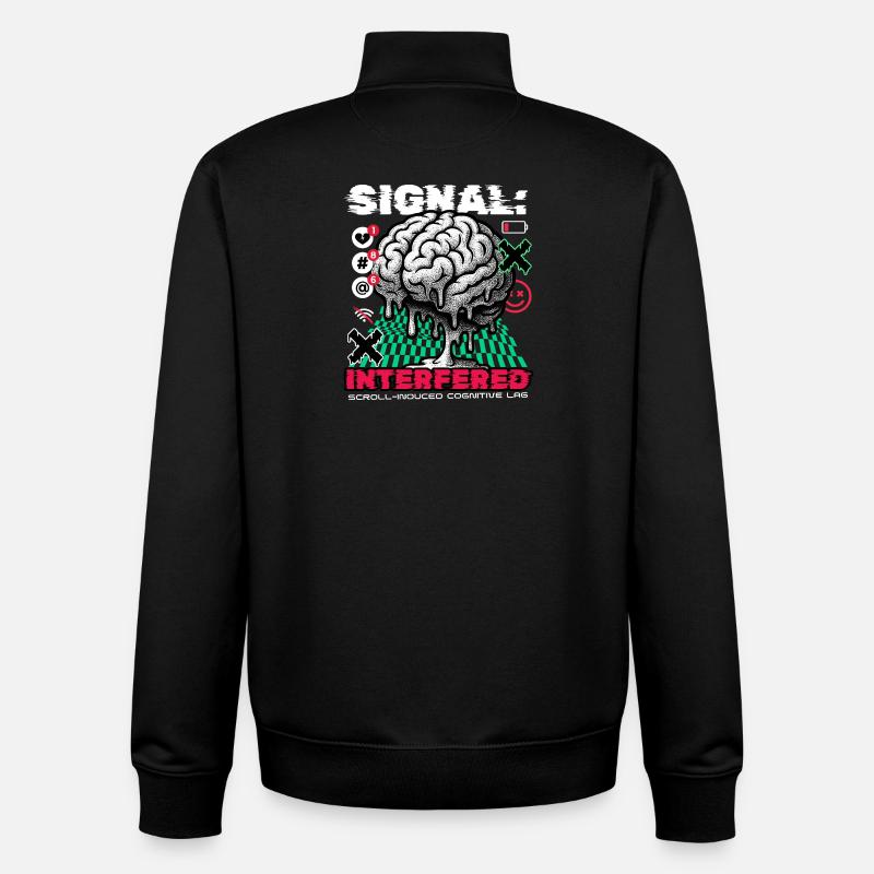 Brain - Signal Interfered - Unisex Organic Zip Sweatshirt von Stanley/Stella - Schwarz