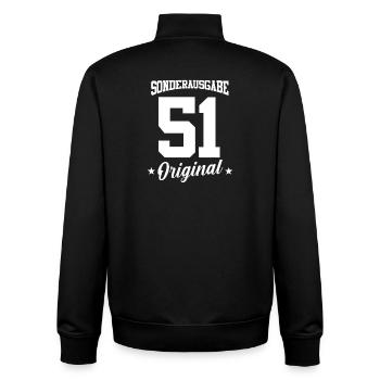 51 Geburtstag - Unisex Organic Zip Sweatshirt von Stanley/Stella - Schwarz - Hinten - AI Model Male 185 light (185cm)