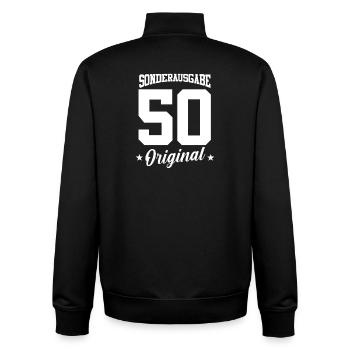 50 Geburtstag - Unisex Organic Zip Sweatshirt von Stanley/Stella - Schwarz - Hinten - AI Model Male 185 light (185cm)