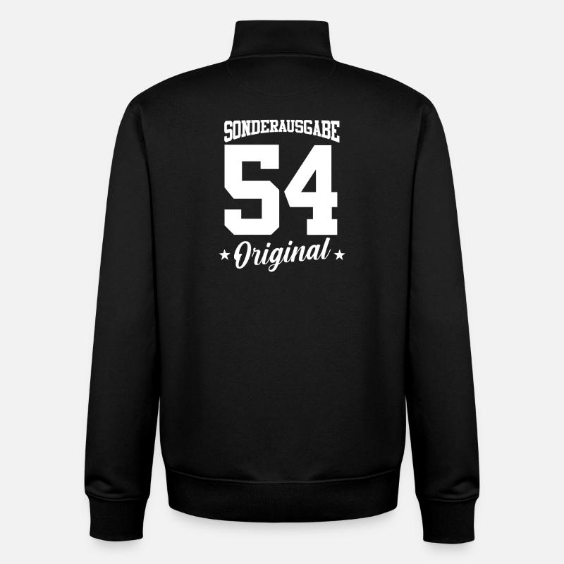 54 Anniversaire - Sweat zippé unisexe en coton bio Stanley/Stella - noir