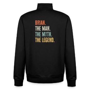 Brian Man Myth Legend Retro Design Geschenk Name - Unisex Organic Zip Sweatshirt von Stanley/Stella - Schwarz - Hinten - AI Model Male 185 light (185cm)