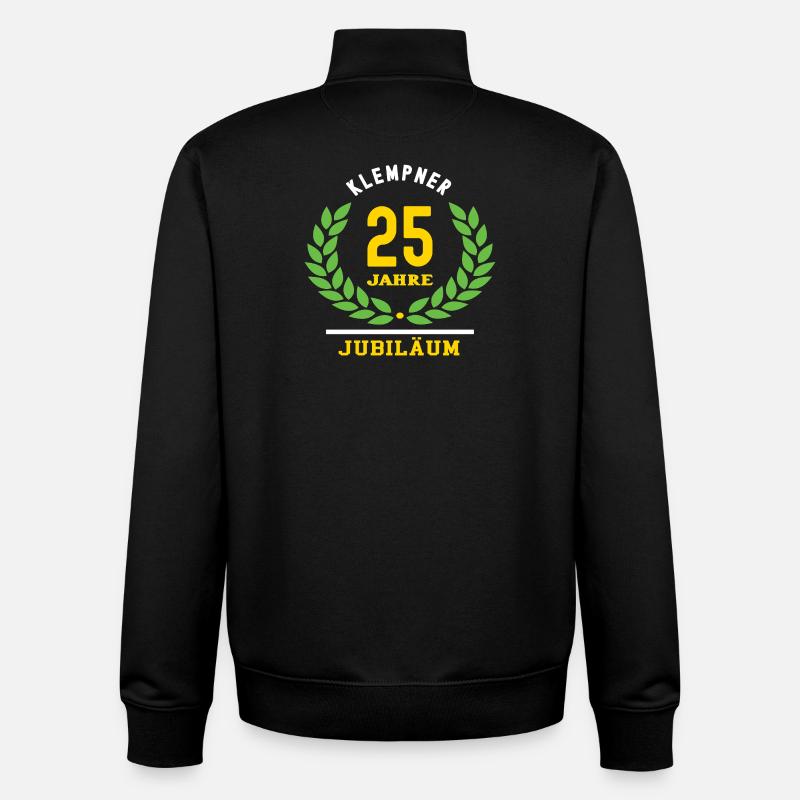 Plombier 25 ans 25e anniversaire - Sweat zippé unisexe en coton bio Stanley/Stella - noir