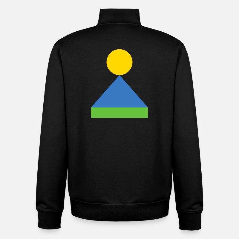 Triangle géométrique lever du soleil - Sweat zippé unisexe en coton bio Stanley/Stella - noir