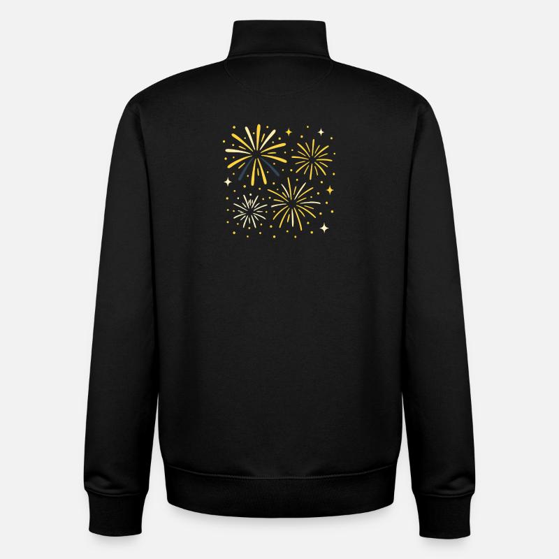 Feu d’artifice - Sweat zippé unisexe en coton bio Stanley/Stella - noir