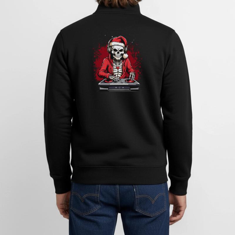 X-mas Skull-Dj  Unisex Organic Zip Sweatshirt von Stanley/Stella