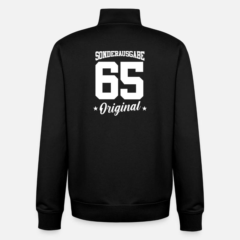 65 Anniversaire - Sweat zippé unisexe en coton bio Stanley/Stella - noir