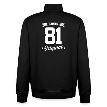 81 Geburtstag - Unisex Organic Zip Sweatshirt von Stanley/Stella - Schwarz - Hinten - AI Model Male 185 light (185cm)