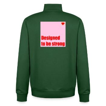 DESIGNED TO BE STRONG HEART - Unisex Organic Zip Sweatshirt by Stanley/Stella - bottle green - Back - AI Model Male 185 dark (185cm)