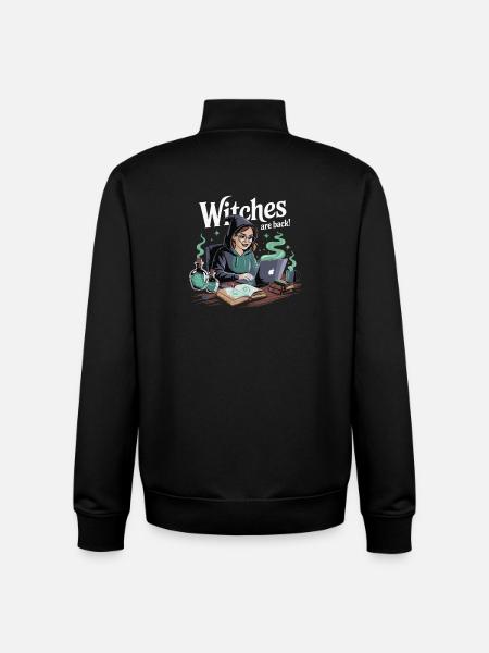 Witches Are Back Laptop - Unisex Organic Zip Sweatshirt by Stanley/Stella - black