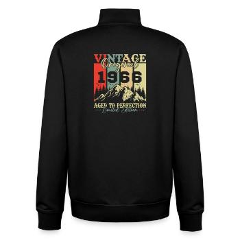 60 Ans 1966 Vintage Rétro Cadeau D'anniversaire - Sweat zippé unisexe en coton bio Stanley/Stella - noir - Dos - AI Model Male 185 light (185cm)