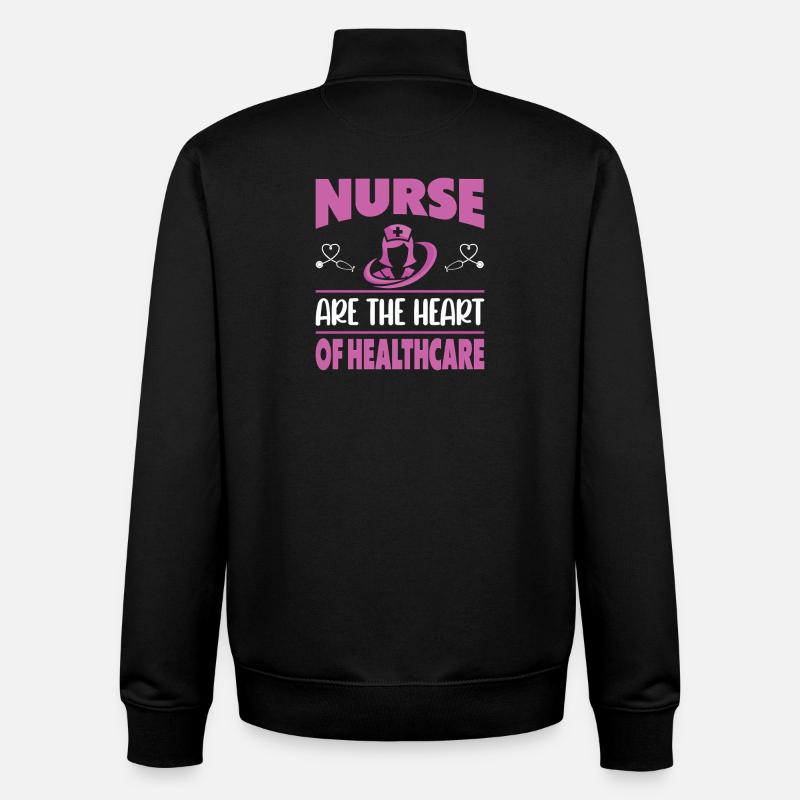 Funny Nurse Gifts Nursing Outfits - Unisex Organic Zip Sweatshirt by Stanley/Stella - black