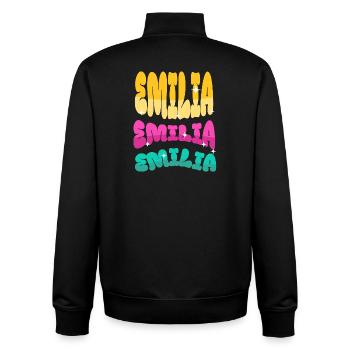 Emilia  - Unisex Organic Zip Sweatshirt von Stanley/Stella - Schwarz - Hinten - AI Model Male 185 light (185cm)
