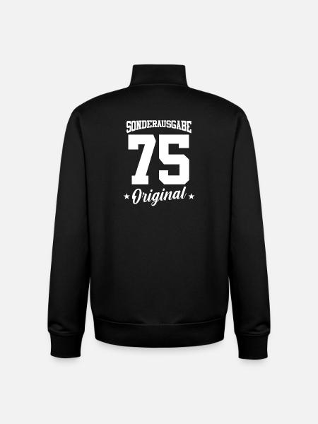 75 Birthday - Unisex Organic Zip Sweatshirt by Stanley/Stella - black