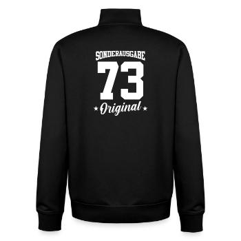 73 Geburtstag - Unisex Organic Zip Sweatshirt von Stanley/Stella - Schwarz - Hinten - AI Model Male 185 light (185cm)