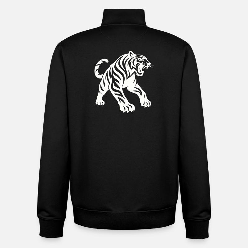 Tiger Silhouette - Unisex Organic Zip Sweatshirt von Stanley/Stella - Schwarz