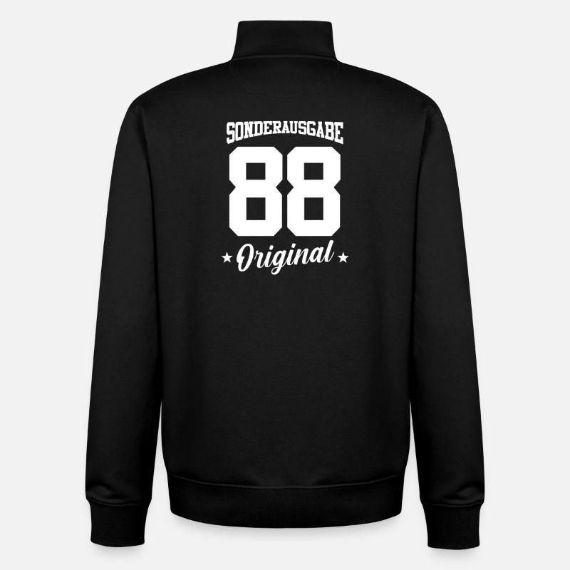 88 Anniversaire - Sweat zippé unisexe en coton bio Stanley/Stella - noir