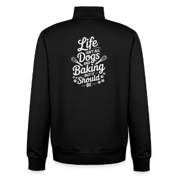 Pâtisserie Dire Chiens Drôle Pâtisserie Cadeau - Sweat zippé unisexe en coton bio Stanley/Stella - noir - Dos - AI Model Male 185 light (185cm)